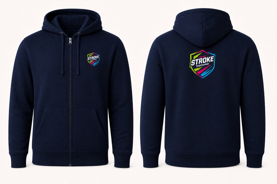 Authentic Zip Hoodie mit STROKE Teamwear Musterdruck